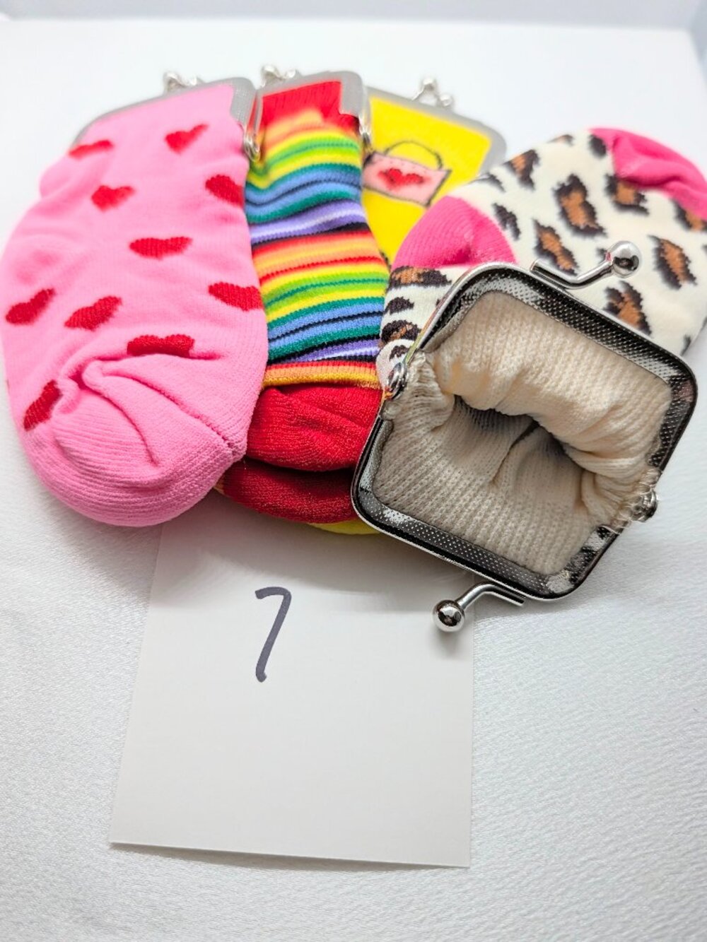 Host Pick!! NEW Colorful Themed Knit Sock Kiss Lock Coin Purses - Picture 3 of 3